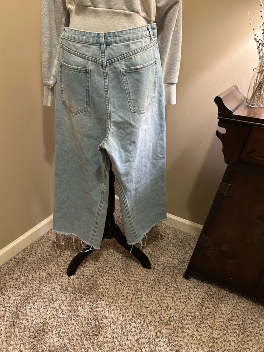 Great Smoky Los Angeles Jeans Light Blue Wide-Leg Distressed Women's Jeans - Picture 3 of 10